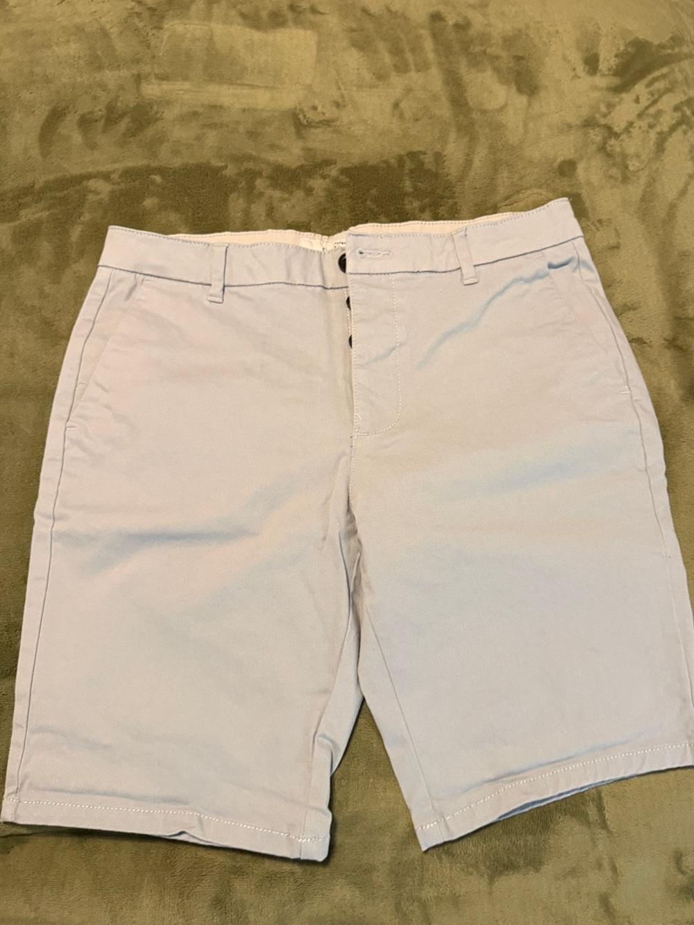 Topman Light Blue Flat Front Chino Stretch Shorts 33